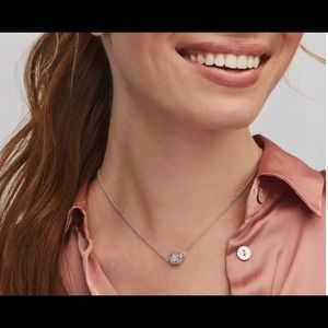 Tess Silver Pendant Necklace In Platinum Drusy